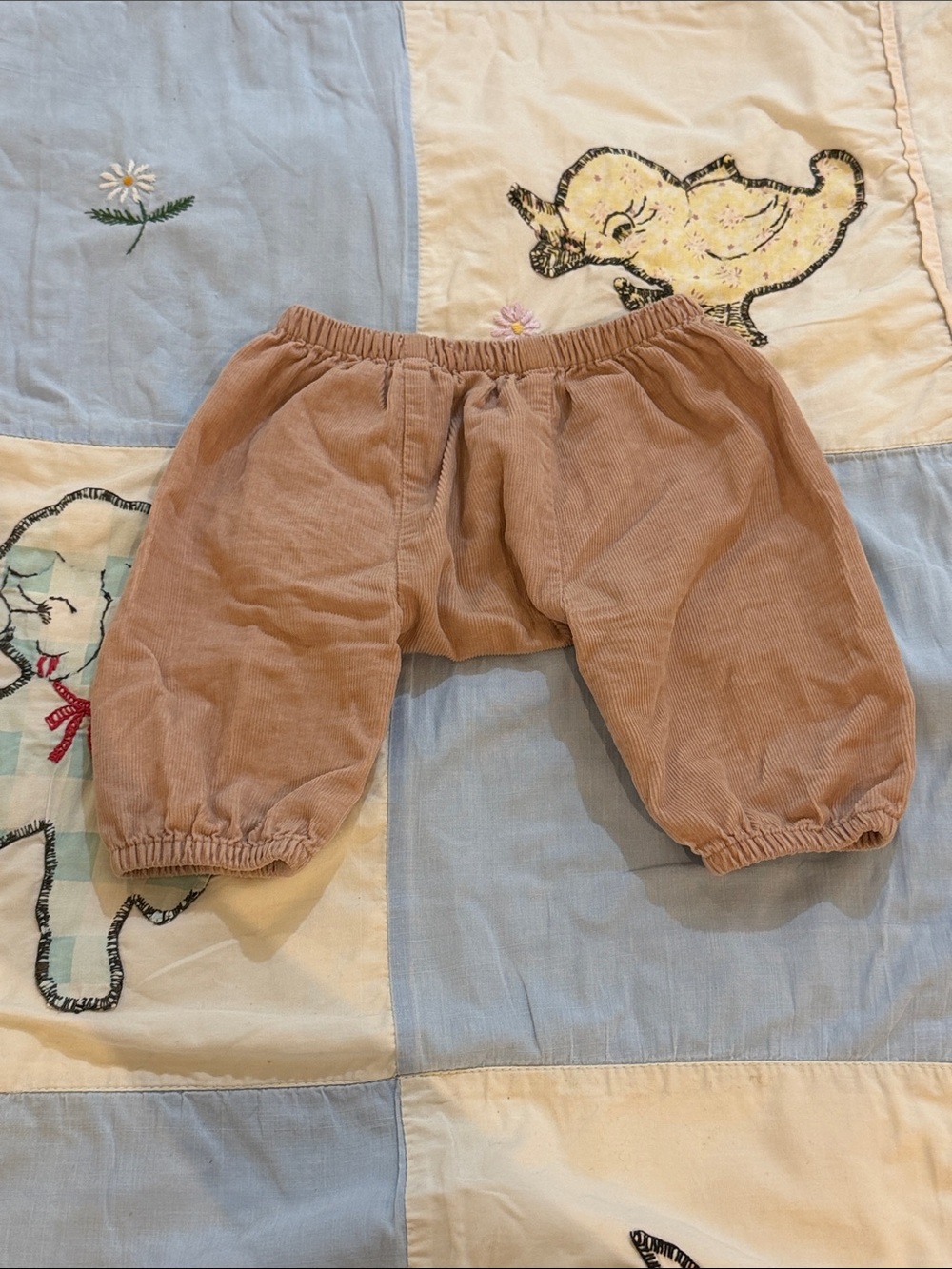 Petits Villains Corduroy Elastic Waist Pants - Dusty Pink